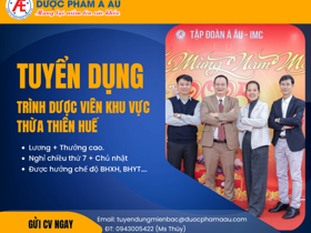 TUYỂN DỤNG TRÌNH DƯỢC VIÊN OTC – KHU VỰC THỪA THIÊN HUẾ